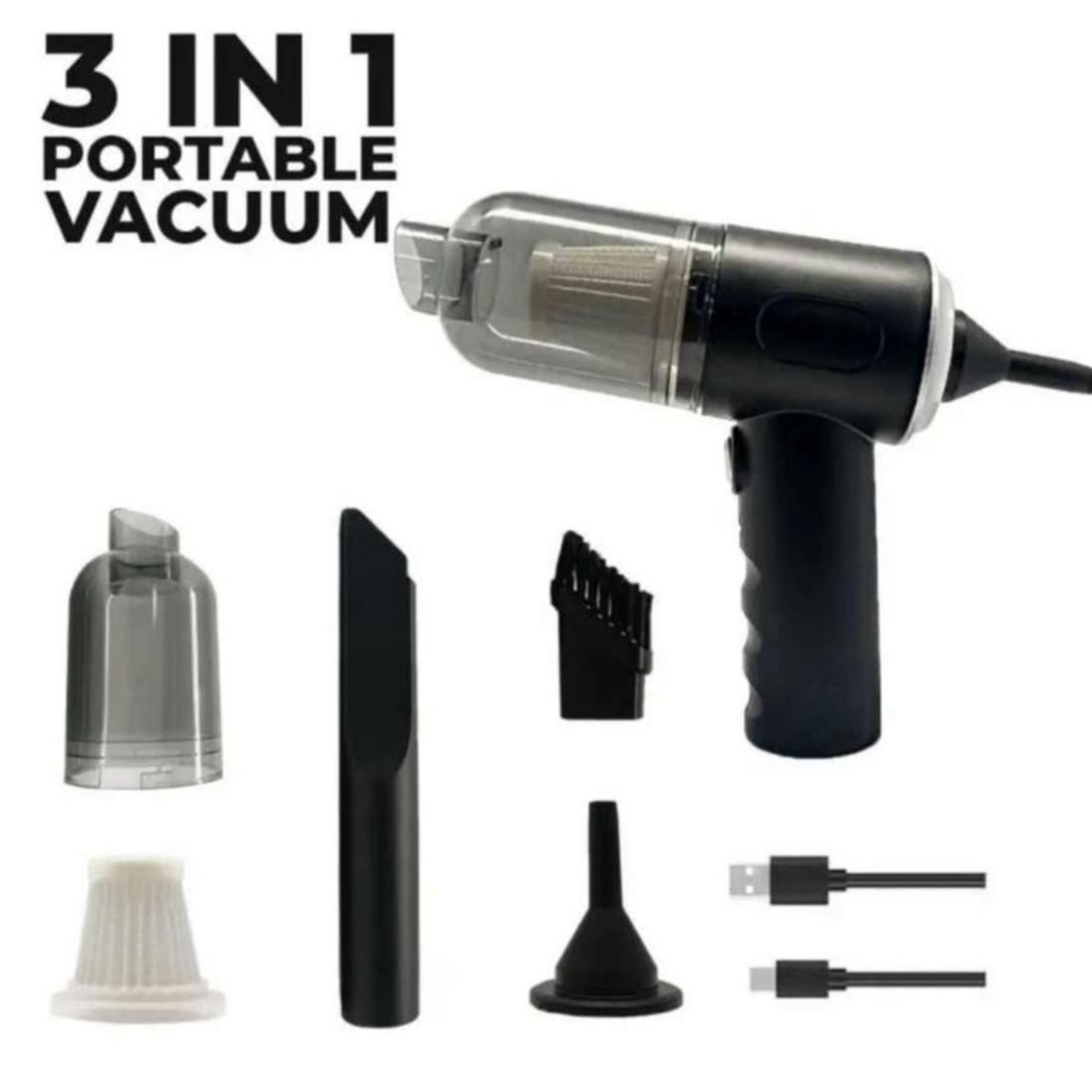 3 in 1 Portable Vacuum Cleaner Wireless Cleaner Wireless Hand-Held Cleaning For Car Home As-228