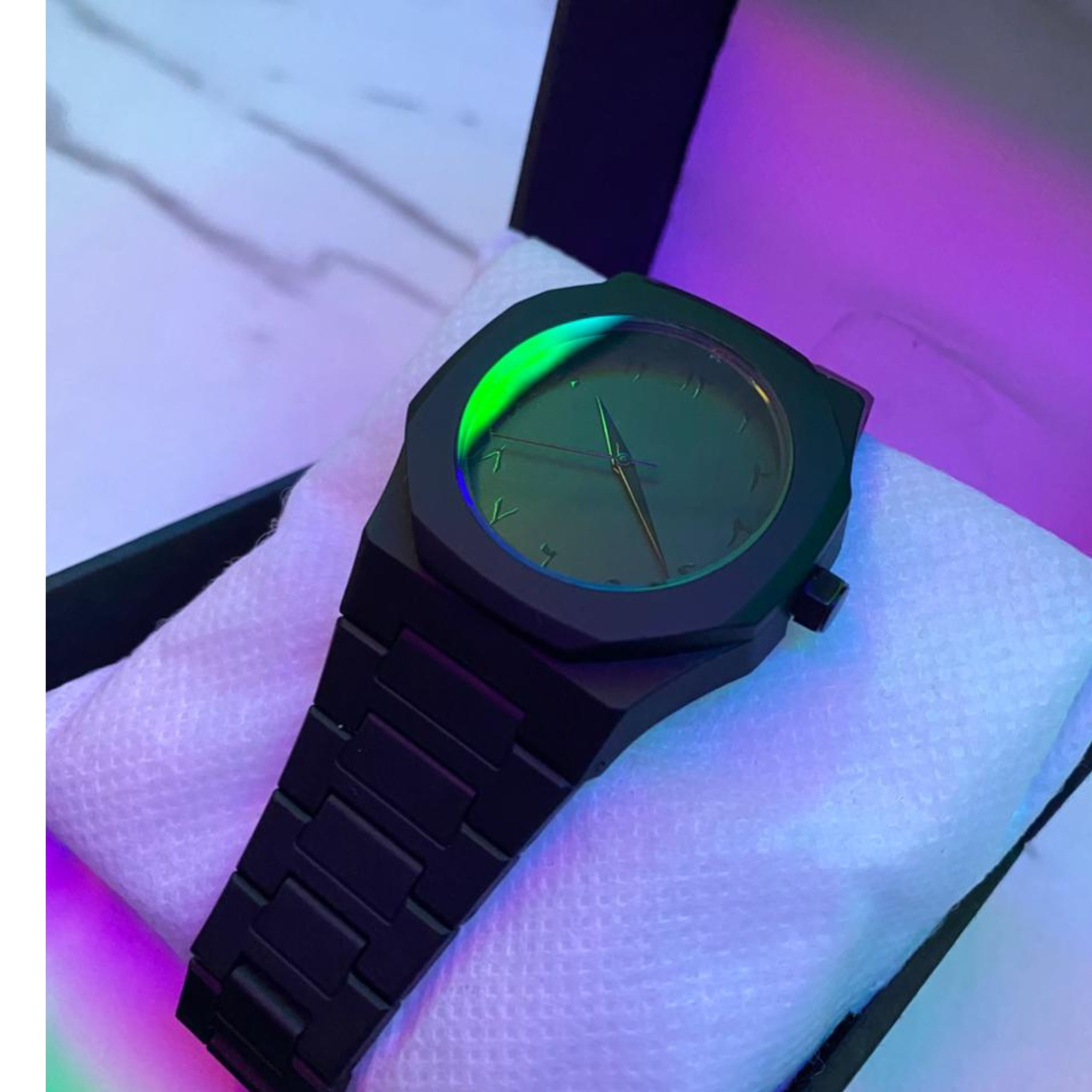 Black Arabic Aura Watch – Premium Carbon Fiber Design (Buy 1 Get 1 Free)