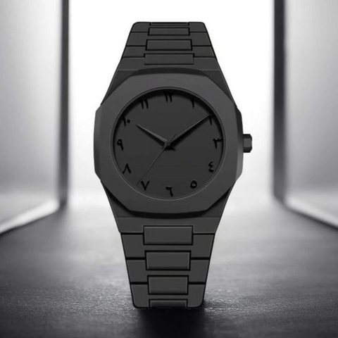 Black Arabic Aura Watch – Premium Carbon Fiber Design (Buy 1 Get 1 Free)
